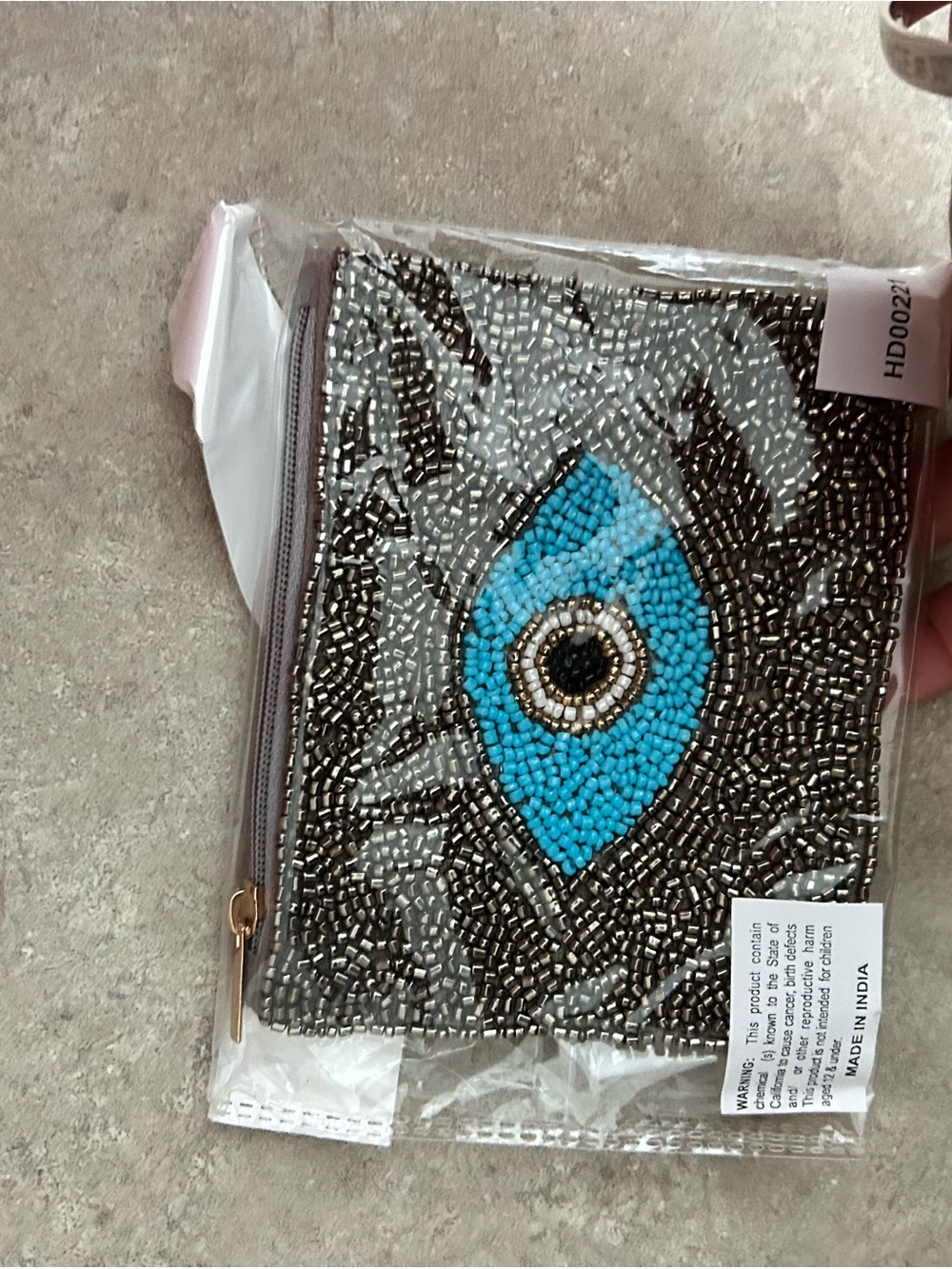 4/$100 Beaded Evil Eye Coin Purse - Turquoise & Silver WALLET